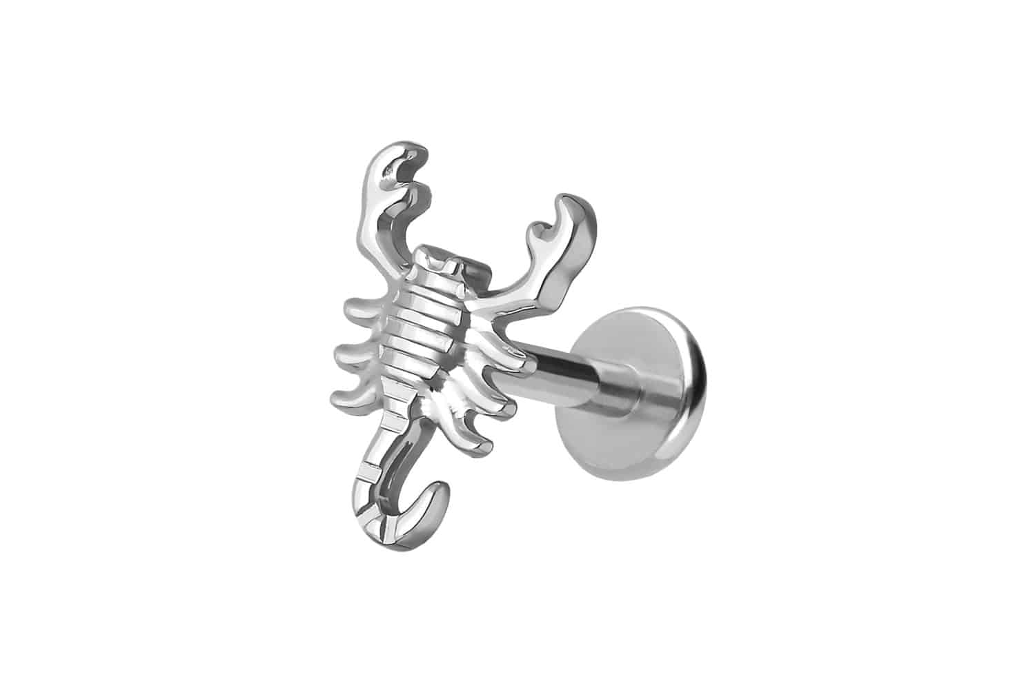 Titan Labret Piercing mit Push Fit SKORPION
